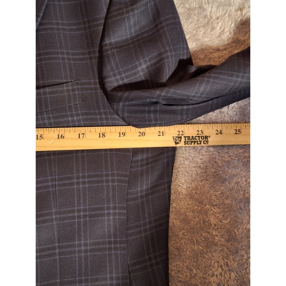 Hart Schaffner Marx Mens Blue Plaid Blazer Sport Coat Chest 44 in Union Made USA - Picture 5 of 13